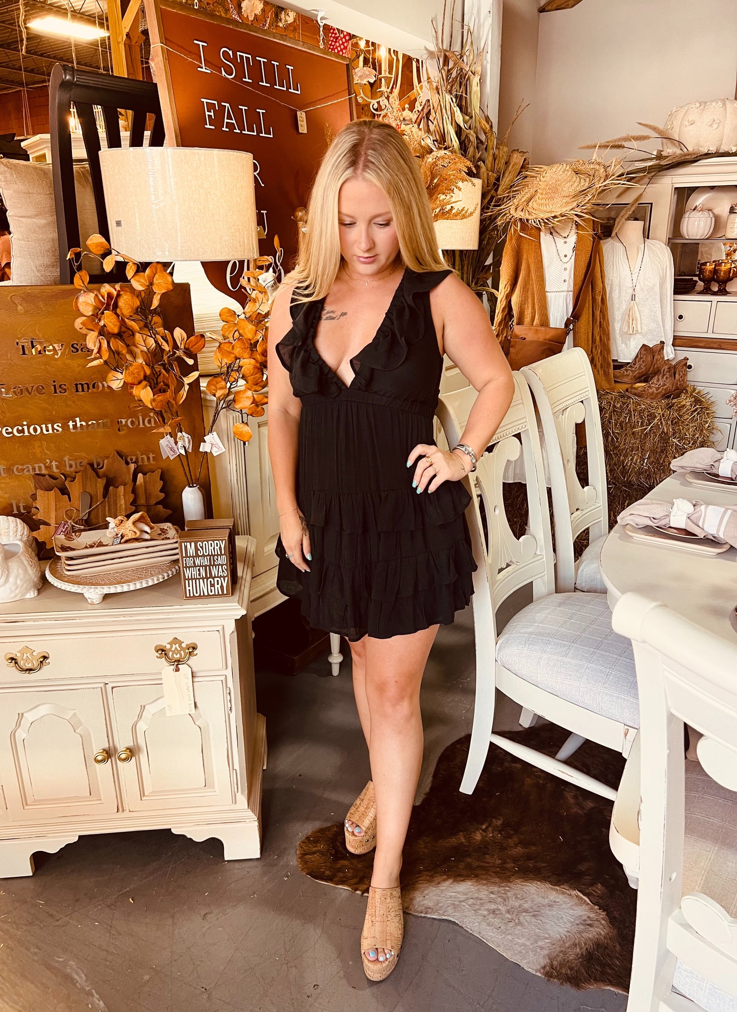 Open Back Tiered Mini Dress