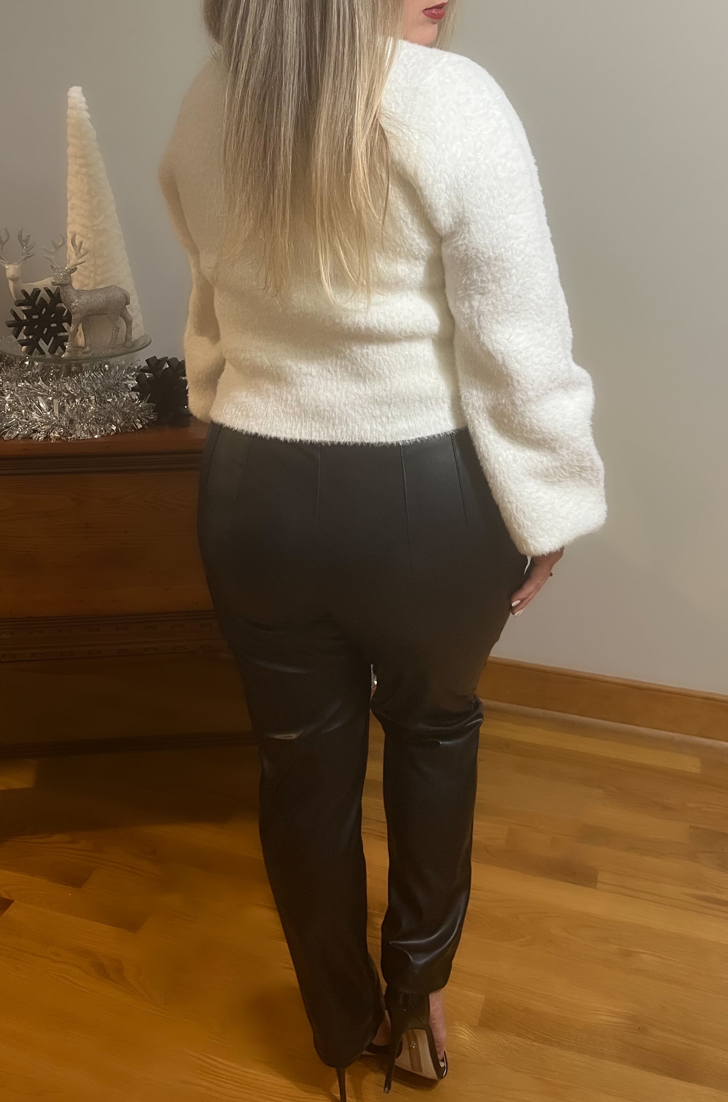 White Two Piece Sweater Set